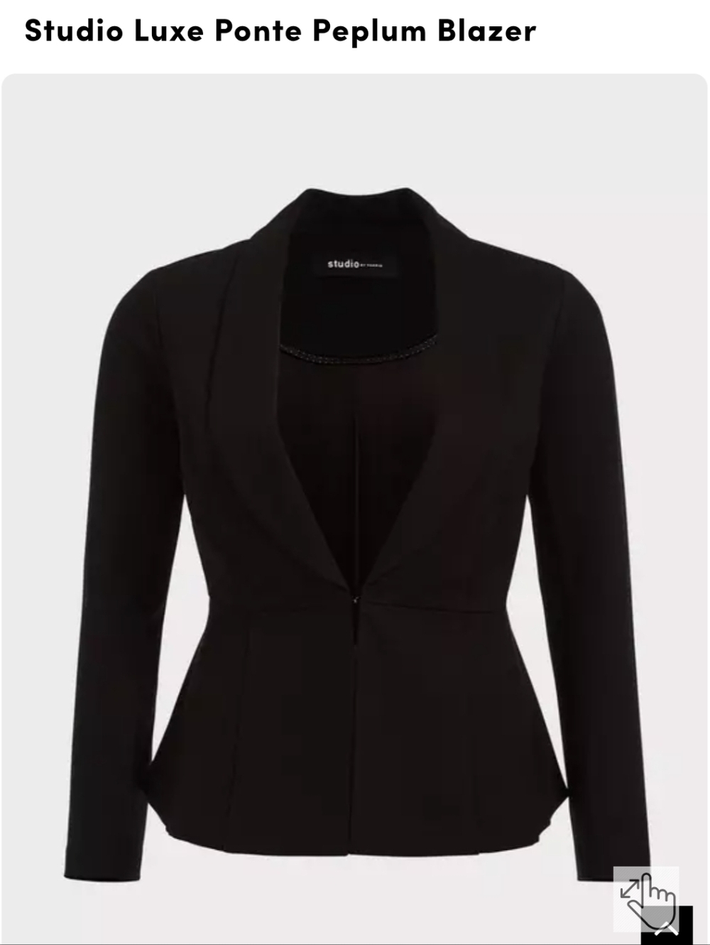 Torrid Studio Luxe Black Ponte Peplum Blazer